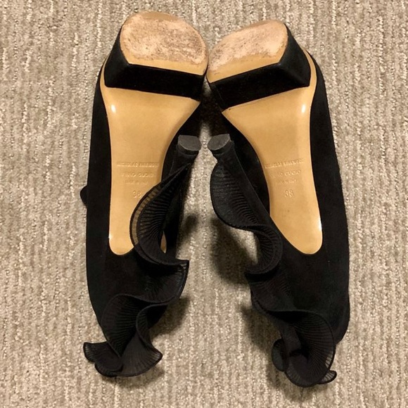 Suede Platform Booties with Ruffles - Picture 8 of 8